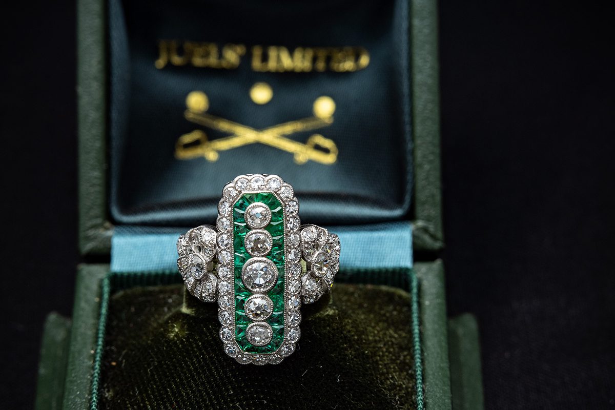 Russian Emerald and Diamond Dress Ring