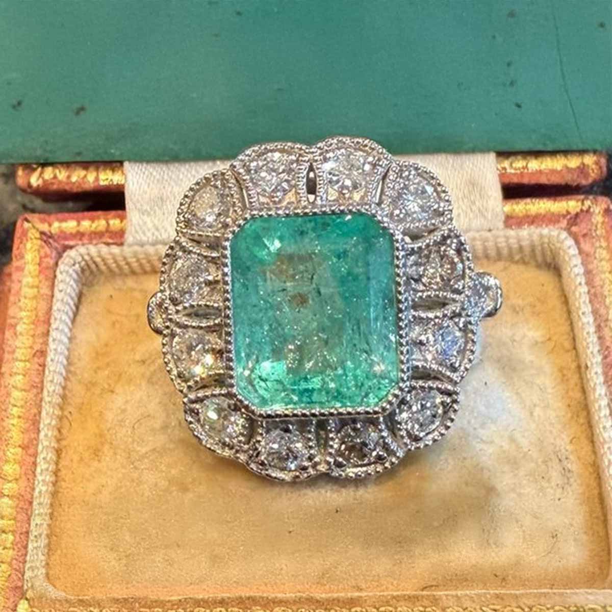 European Cushion Cut Chivor Emerald